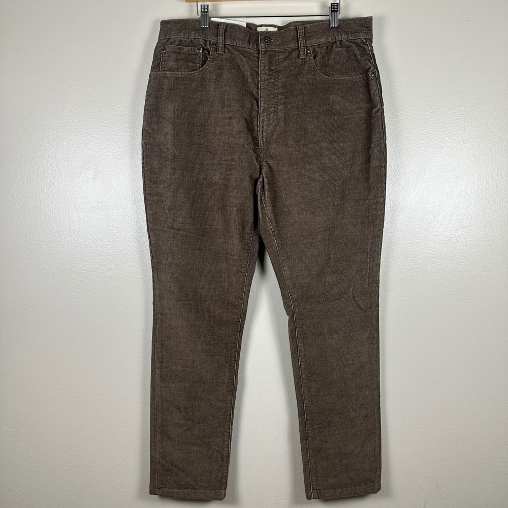 Mutual Weave Men's 36x30 Relaxed Taper Corduroy Pants Taupe Brown 5-Pocket NEW